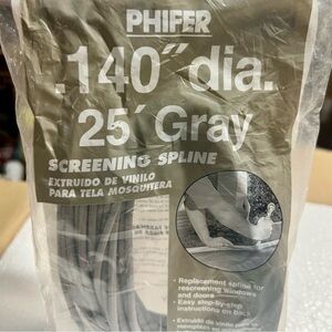 Phifer Gray Screening Spline 0.140” x 25ft - NWT